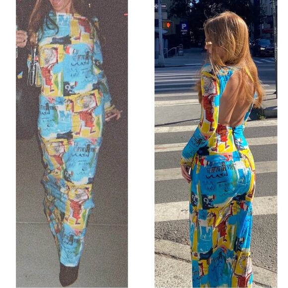 Alice + Olivia Basquiat Delora Long Sleeve Bodycon Maxi Dress Size 14 - Picture 4 of 10
